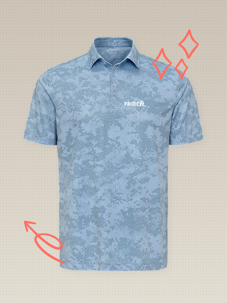 Monterey Printed Polo – Light Blue