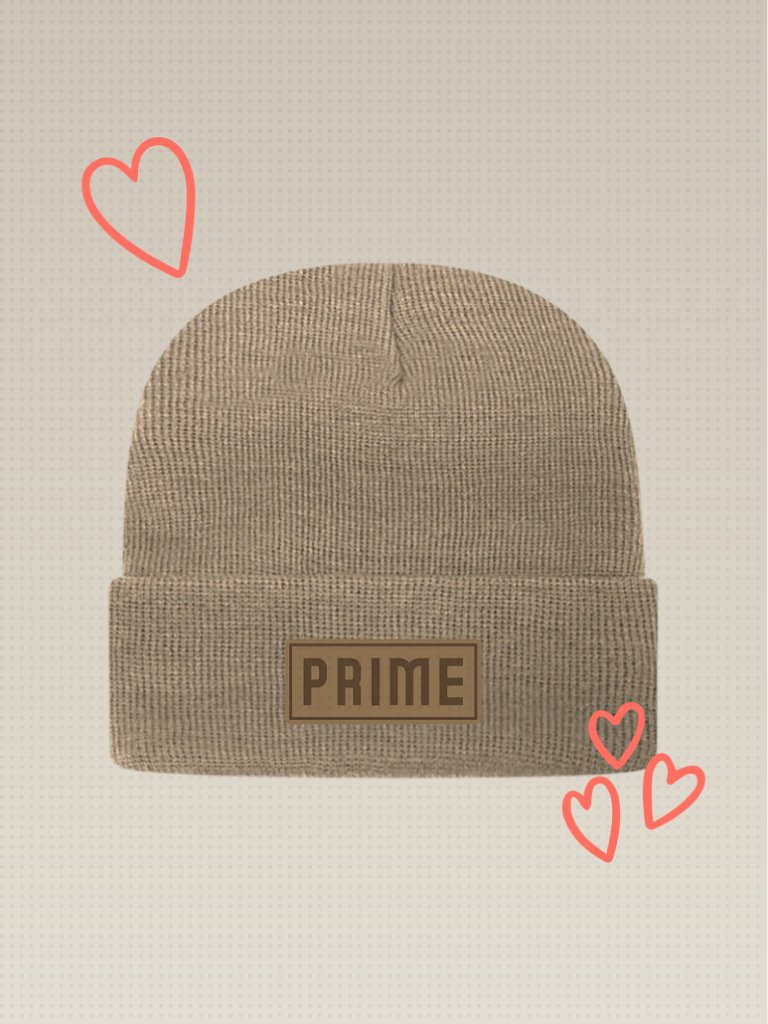 PRIME Leather Patch Beanie – Khaki