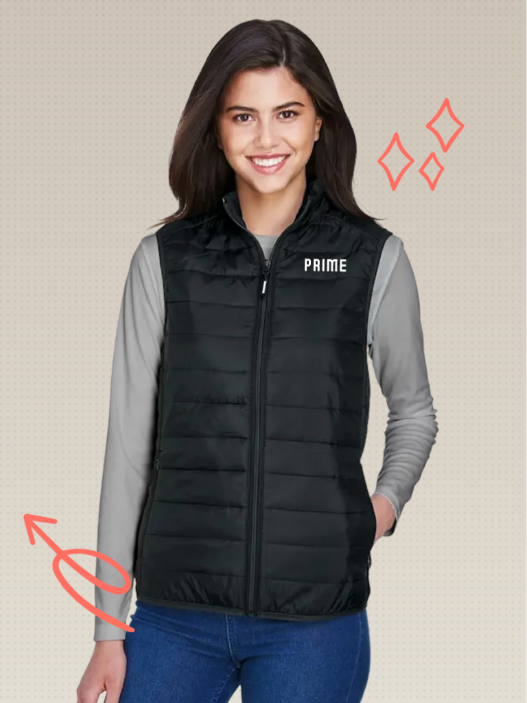 Women’s Lightweight Puffer Vest – Black