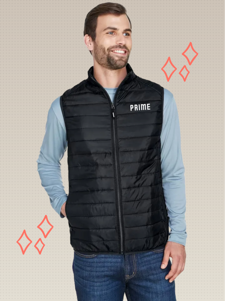Men’s Lightweight Packable Puffer Vest – Black